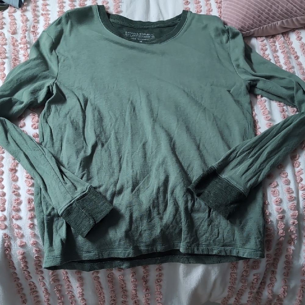 Banana Republic Green Relaxed Long Sleeve Sweatshirt